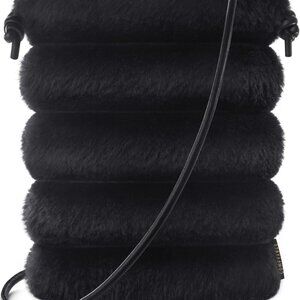 Small Crossbody Bag for Women – Faux Fur Fluffy Quilted Cell Phone Purse with St